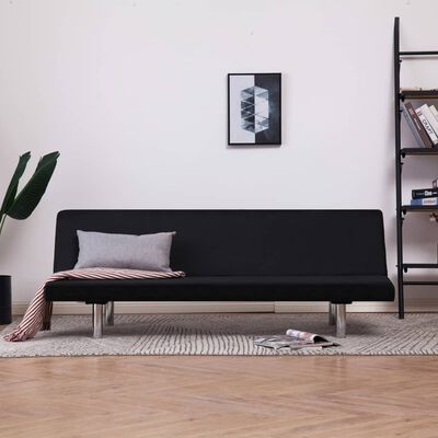vidaXL Sofa Bed Black Polyester