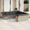 vidaXL 12 Piece Garden Sofa Set with Cushions Grey Poly Rattan