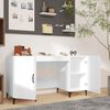vidaXL Desk High Gloss White 140x50x75 cm Engineered Wood
