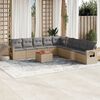 vidaXL 10 Piece Garden Sofa Set with Cushions Mix Beige Poly Rattan
