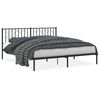 vidaXL Metal Bed Frame without Mattress with Headboard Black 180x200cm