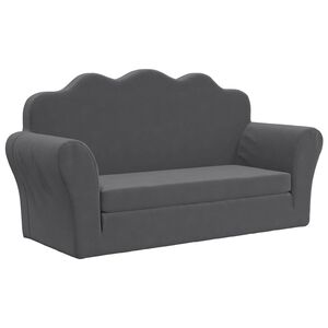vidaXL Kids' Sofa Bed 2-Seater Anthracite Soft Plush