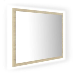 vidaXL LED Bathroom Mirror Sonoma Oak 60x8.5x37 cm Acrylic