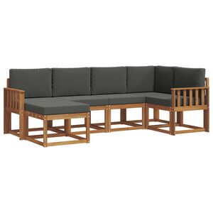 vidaXL Outdoor Sofa Set 6 pcs Natural and Anthracite