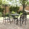 vidaXL 5 Piece Garden Dining Set Black Cast Aluminium