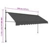 vidaXL Manual Retractable Awning with LED 350 cm Anthracite