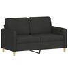 vidaXL 2-Seater Sofa with Throw Pillows Black 120 cm Fabric