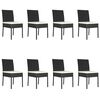vidaXL 9 Piece Garden Dining Set Poly Rattan Black