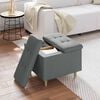 vidaXL Button Stool with Cushion Dark Grey 60 x 60 x 45 cm Fabric