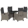 vidaXL Garden Dining Set 5 pcs Grey Poly Rattan