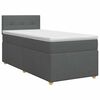vidaXL Box Spring Bed with Mattress Dark Grey 107 x 203 cm Fabric