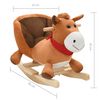 vidaXL Rocking Animal Horse with Backrest Plush 60x32x50 cm Brown
