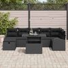 vidaXL Garden Sofa Set with Cushion 8 pcs Black Poly rattan