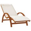 vidaXL Sun Lounger with Pillow White Textilene and Solid Wood Poplar