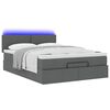 vidaXL Ottoman Bed with Mattress & LEDs Dark Grey Queen Fabric