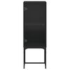 vidaXL Side Cabinet with Glass Doors Black 35x37x100 cm