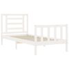 vidaXL Bed Frame without Mattress White Single Solid Wood Pine
