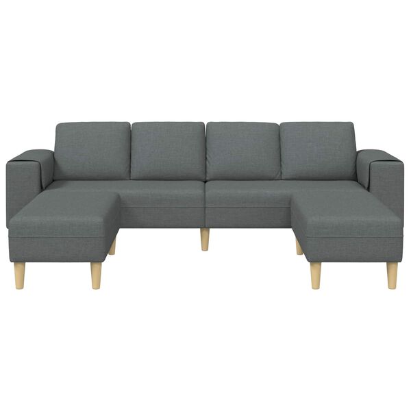 vidaXL Living Room Couch 3 pcs Dark Grey Polyester