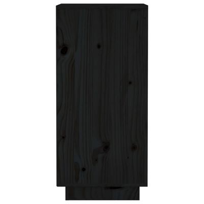 vidaXL Sideboards 2 pcs Black 31.5x34x75 cm Solid Wood Pine