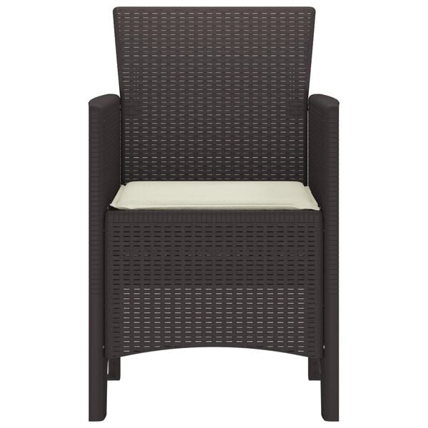 vidaXL Garden Chair 2 pcs Brown 53 x 49 x 85 cm PP