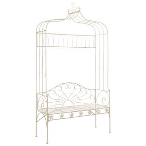 vidaXL Garden Bench 122 cm Iron Antique White