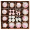 vidaXL Christmas Bauble Set 40 pcs White and Pink Plastic