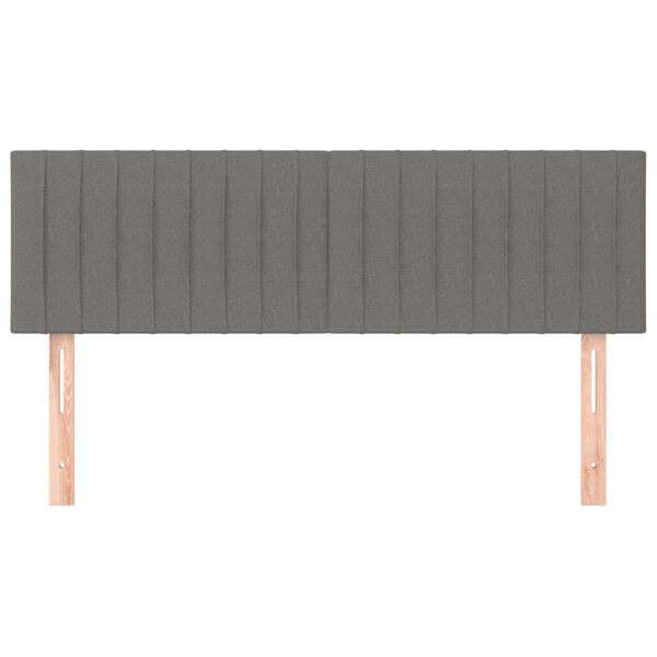 vidaXL Headboards Dark Grey 144x5x78/88 cm Fabric