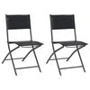 vidaXL Folding Outdoor Chairs 2 pcs Steel and Textilene
