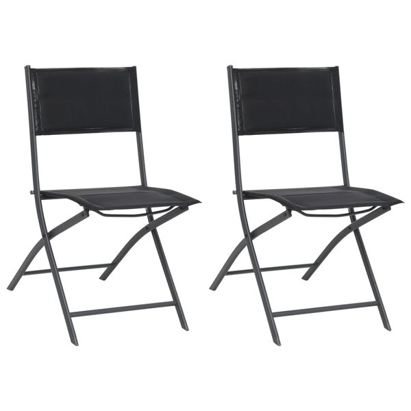 vidaXL Folding Outdoor Chairs 2 pcs Steel and Textilene