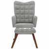vidaXL Rocking Chair with Stool Light Grey Velvet