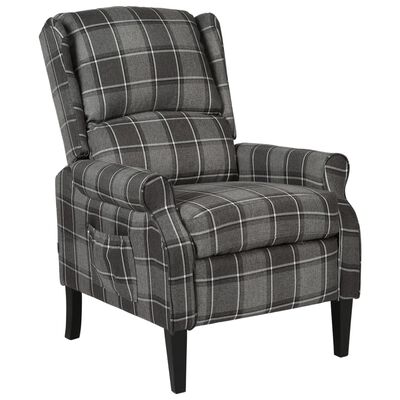 vidaXL Reclining Chair Grey Fabric