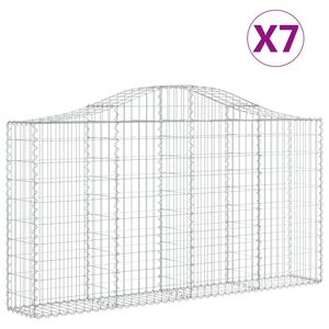 vidaXL Arched Gabion Baskets 7 pcs 200x30x100/120 cm Galvanised Iron