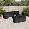 vidaXL 11 Piece Garden Sofa Set with Cushions Black Poly Rattan