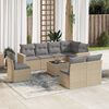 vidaXL 9 Piece Garden Sofa Set with Cushions Beige Poly Rattan