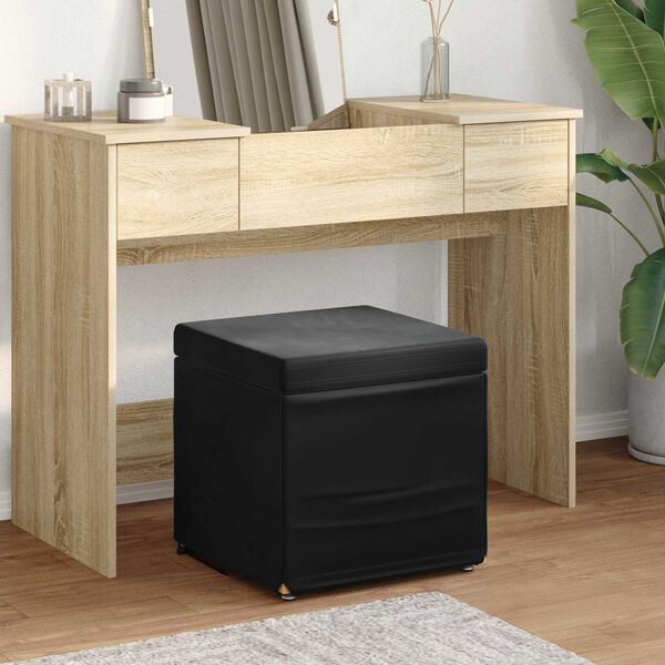 vidaXL Stool Black 41 x 41 x 40 cm Velvet and Engineered Wood