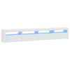 vidaXL TV Cabinet with LED Lights White 240x35x40 cm