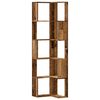 vidaXL Corner Bookcase 5-Tier Old Wood 50x50x179 cm Engineered Wood