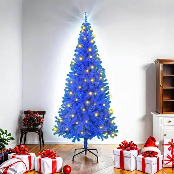 vidaXL Christmas Tree with 300 LEDs with Stand Blue 180 cm PVC