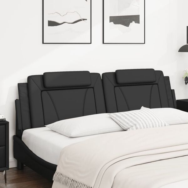 vidaXL Headboard Cushion "Viana" Black 180 cm Faux Leather