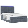 vidaXL Ottoman Bed with Mattresses & LEDs Dark Grey Double Velvet