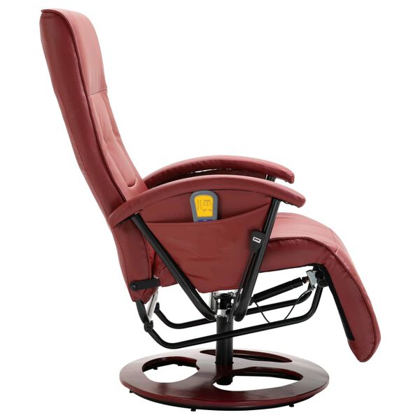 vidaXL Massage Chair Wine Red Faux Leather