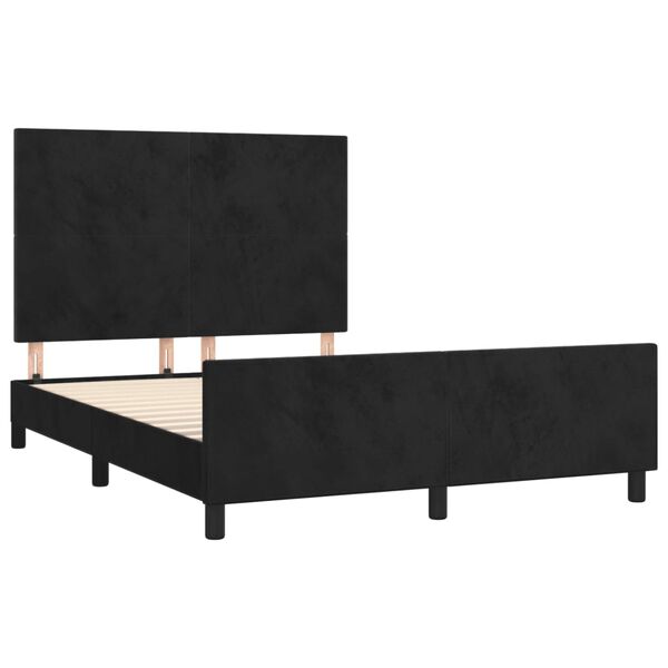 vidaXL Bed Frame without Mattress Black 137x187 cm Double Velvet