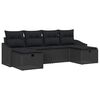 vidaXL Garden Sofa Set with Cushion with Storage 6 pcs Poly Rattan