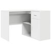 vidaXL Corner Desk with Drawer with Shelf White 102 x 88 x 75 cm