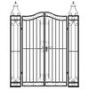 vidaXL Garden Gate Black 121x8x150 cm Wrought Iron