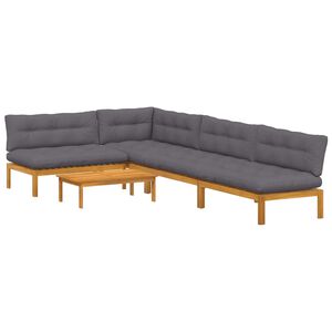vidaXL 5 Piece Garden Pallet Sofa Units Solid Acacia Wood Natural