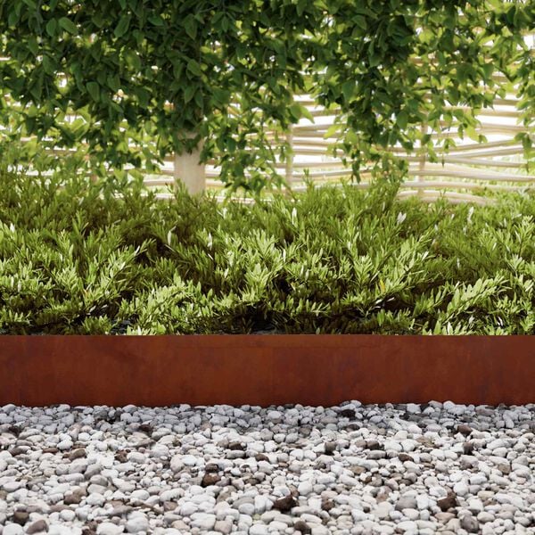 vidaXL Lawn Edging Rusty 450 x 0.05 x 15 cm Weathering Steel