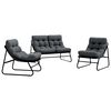 vidaXL Garden Furniture 3 pcs Black Powder-Coated Steel