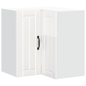 vidaXL Kitchen Wall Corner Cabinet Lucca High Gloss White Engineered Wood