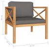 vidaXL 7 Piece Garden Lounge Set with Grey Cushions Solid Wood Teak